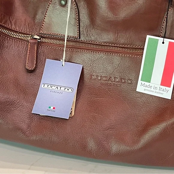 🆕 Lucaldo Firenze Leather Duffle Bag - Picture 15 of 17